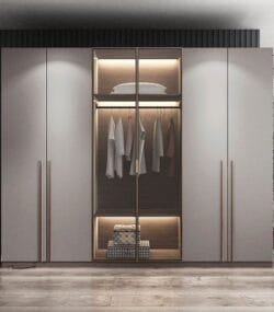 wardrobe interior design at glass print