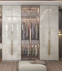wardrobe interior design at glass print